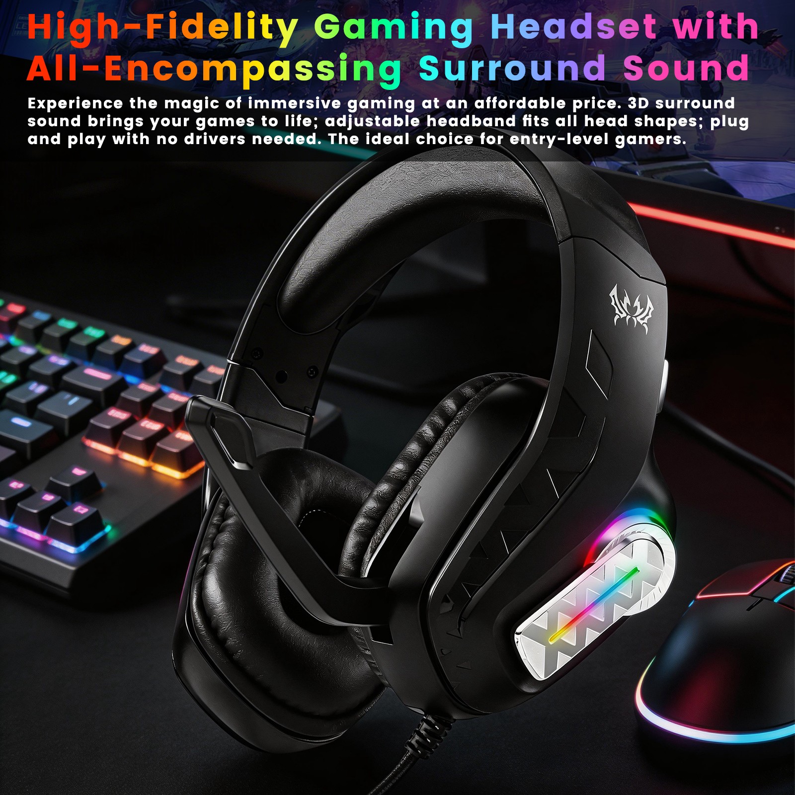Gaming Headset Rgb - 1PC G4100 RGB Wired Gaming Headset
