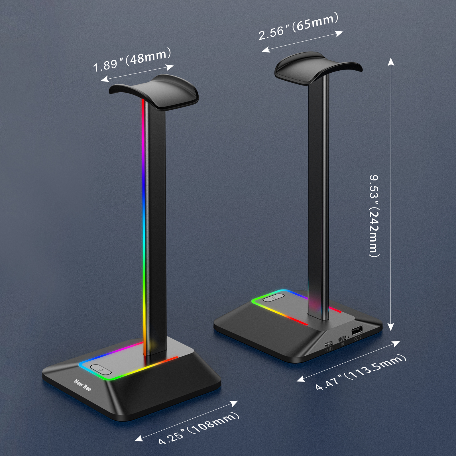 New Bee Z8 RGB Headphones Stan - Headphone Stand Desk บทวิจารณ์และราคา