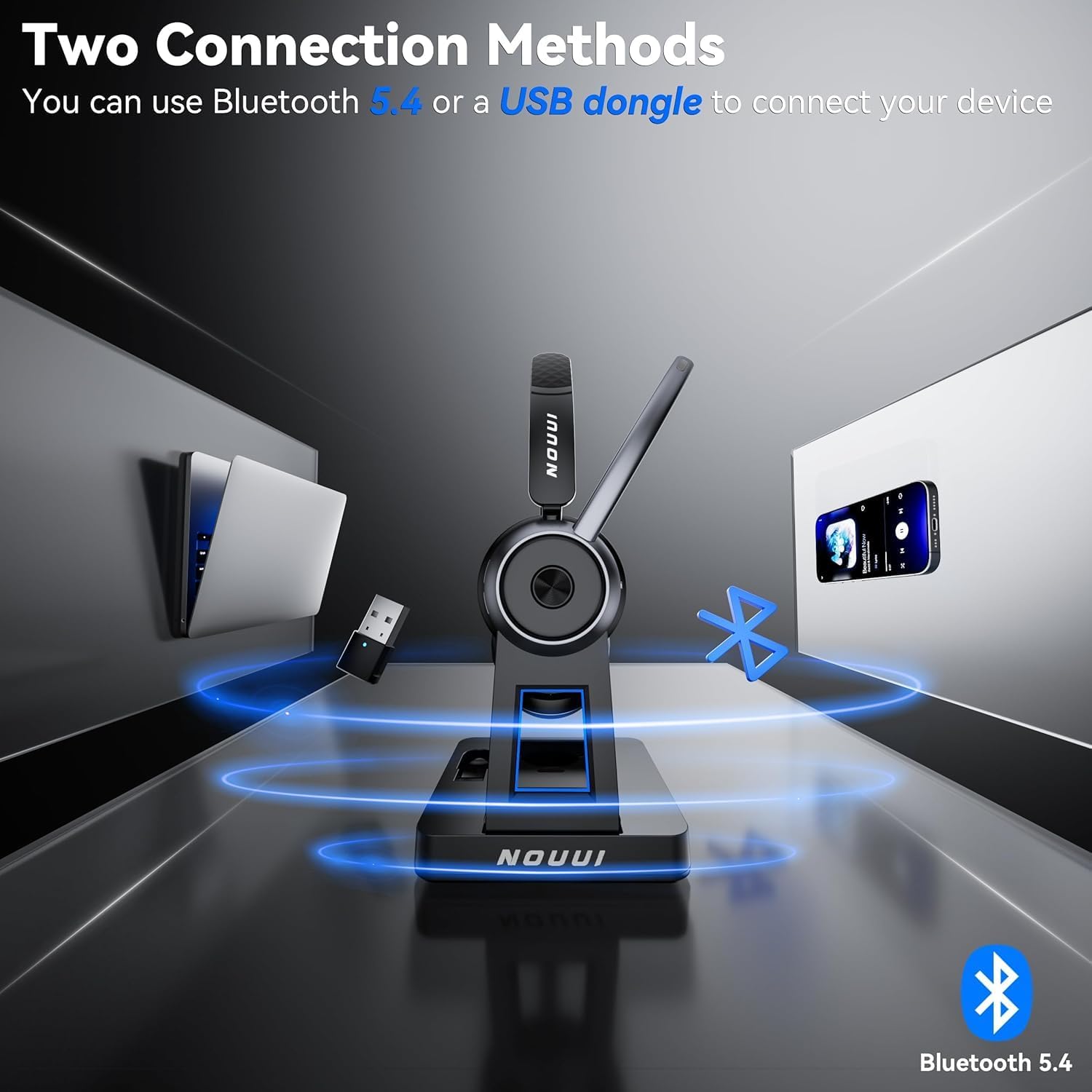 Wireless Headset with Mic for  - Noise Cancelling Headphone บทวิจารณ์และราคา