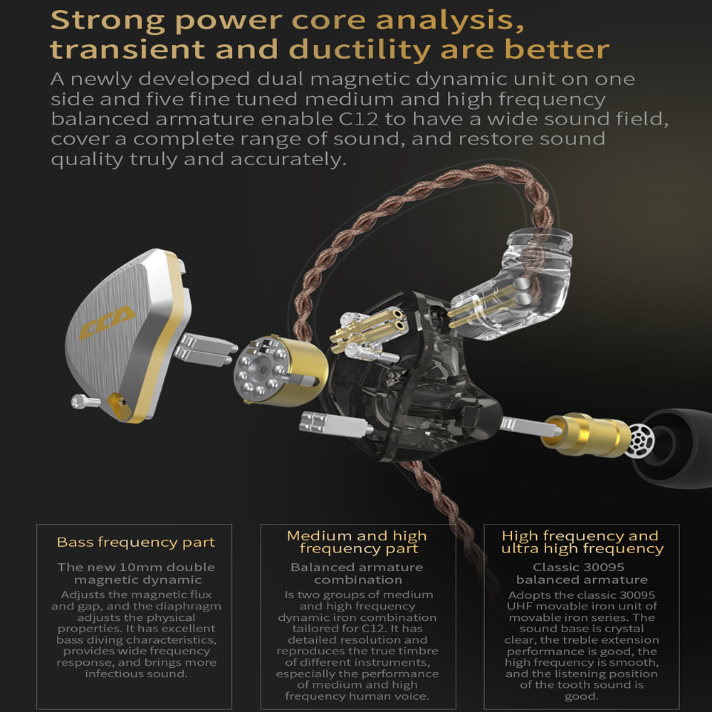 CCA C12 in Ear Metal Headphone - Audiophile Headphone Wired บทวิจารณ์และราคา