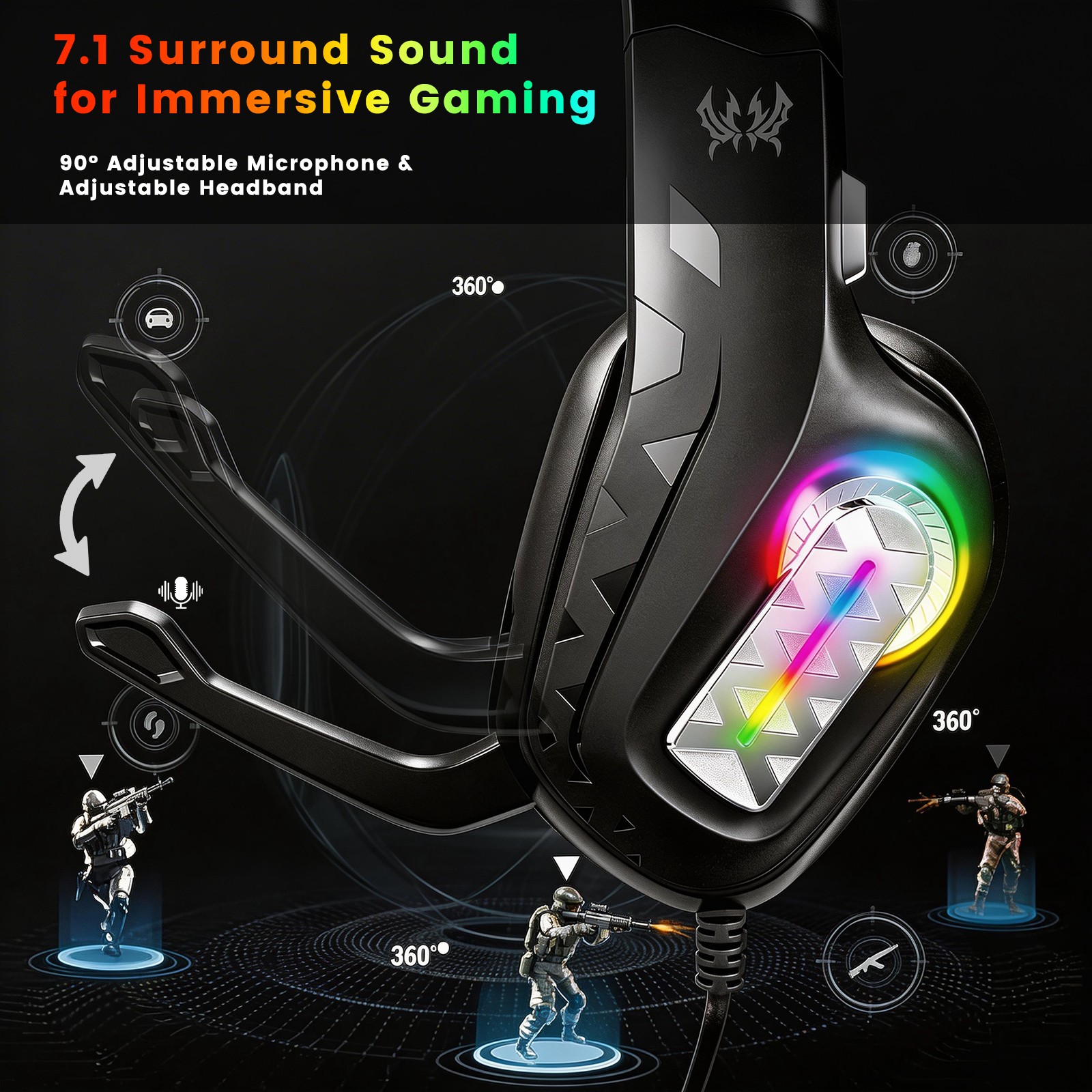 1PC G4100 RGB Wired Gaming Hea - Gaming Headset Rgb บทวิจารณ์และราคา