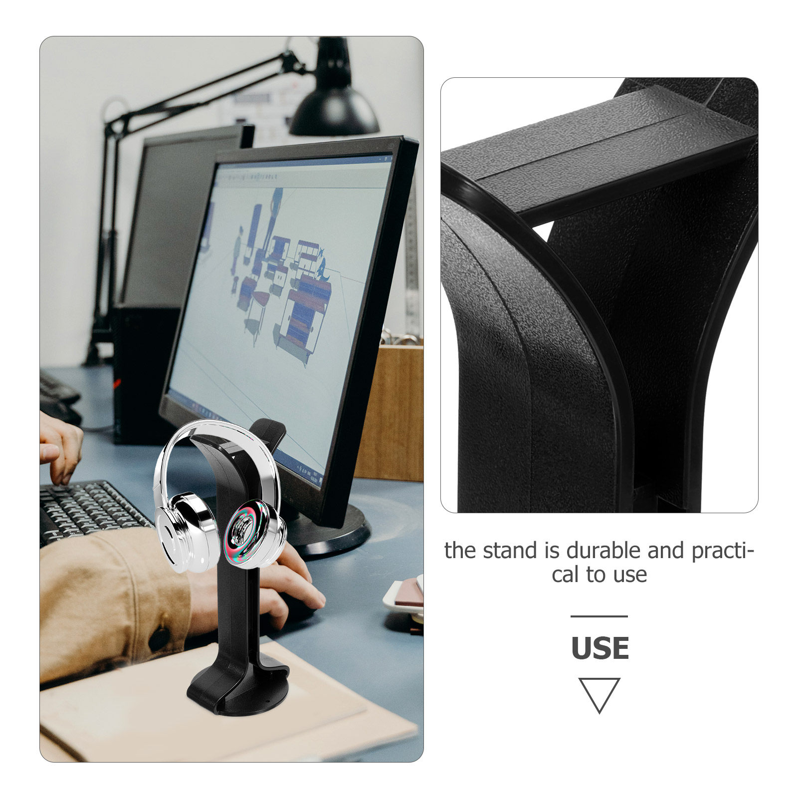 Sturdy Headphone Stand Headset - Headphone Stand Desk บทวิจารณ์และราคา
