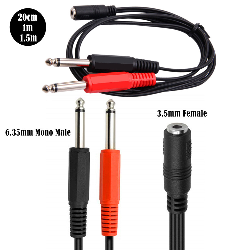 6.35 Mm Male To 2 6.35 Mm 3.5m - Audio Splitter Y บทวิจารณ์และราคา