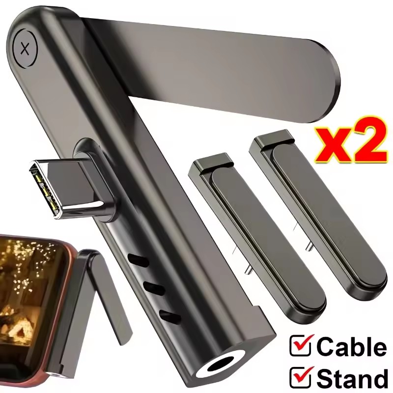 2/1PCS Portable USB C To 3.5mm - Headphone Stand Desk บทวิจารณ์และราคา