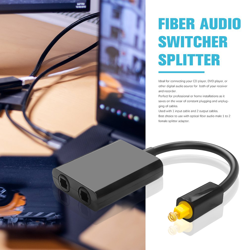 2 Way Optical Splitter Cable S - Audio Splitter Y บทวิจารณ์และราคา
