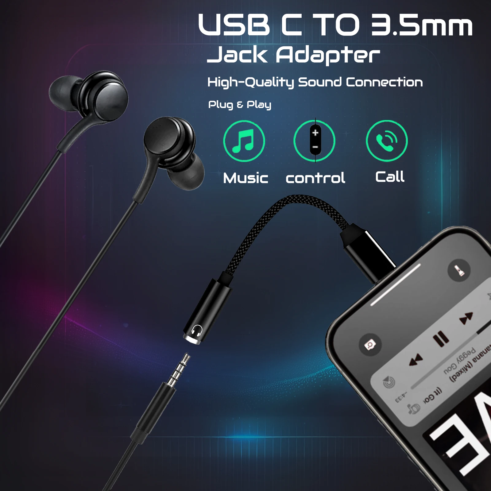 USB Type C 3.5 Jack Adapter US - Cable Extension 3.5 บทวิจารณ์และราคา