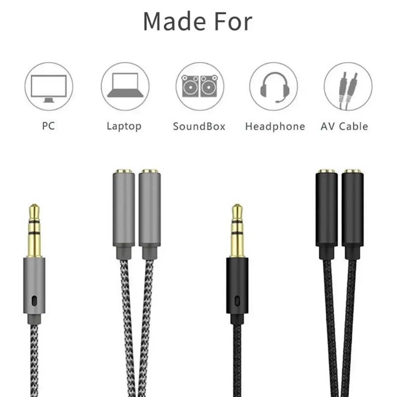 Headset Adapter Headphone Mic  - Audio Splitter Y บทวิจารณ์และราคา