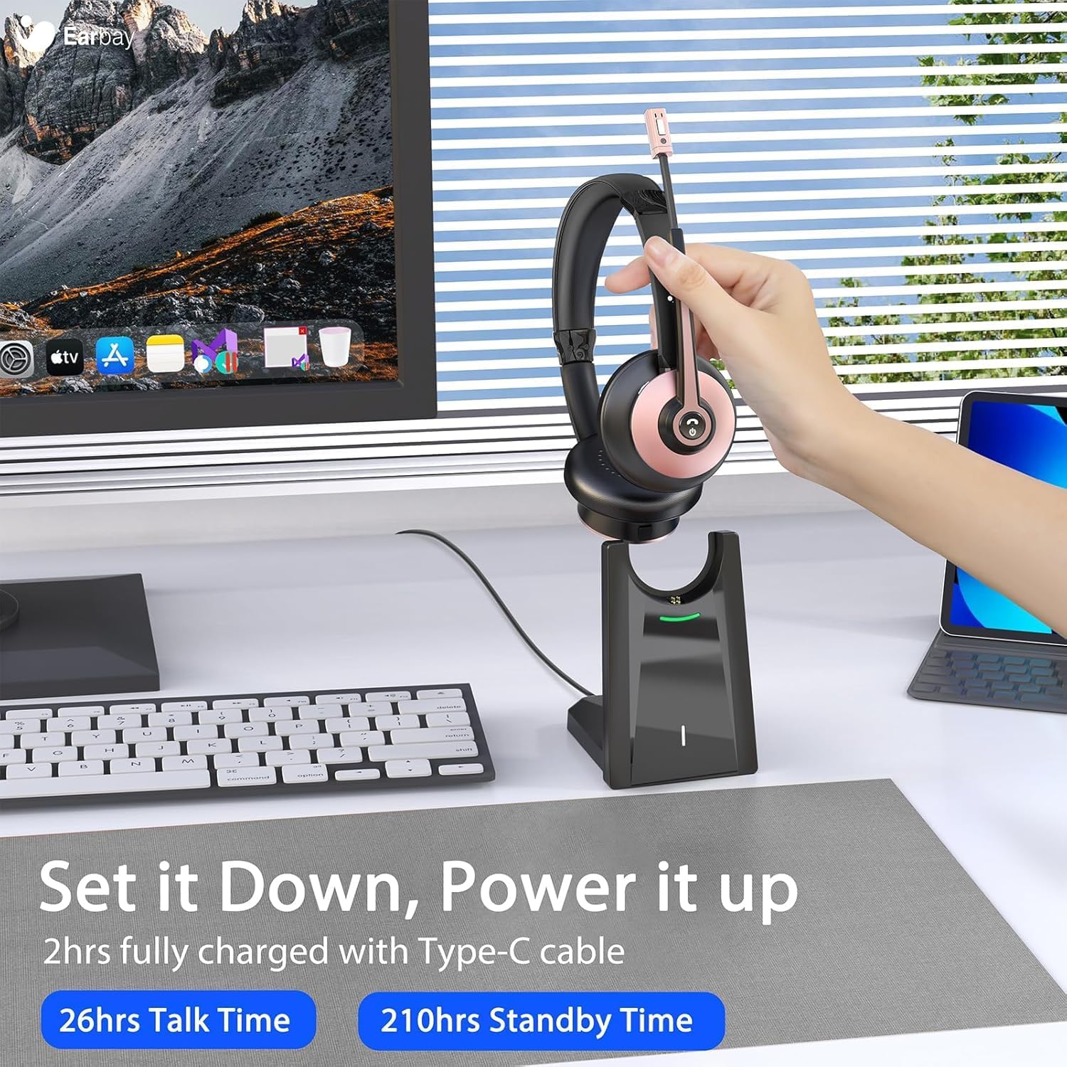 Wireless Headset with Mic, Noi - Noise Cancelling Headphone บทวิจารณ์และราคา