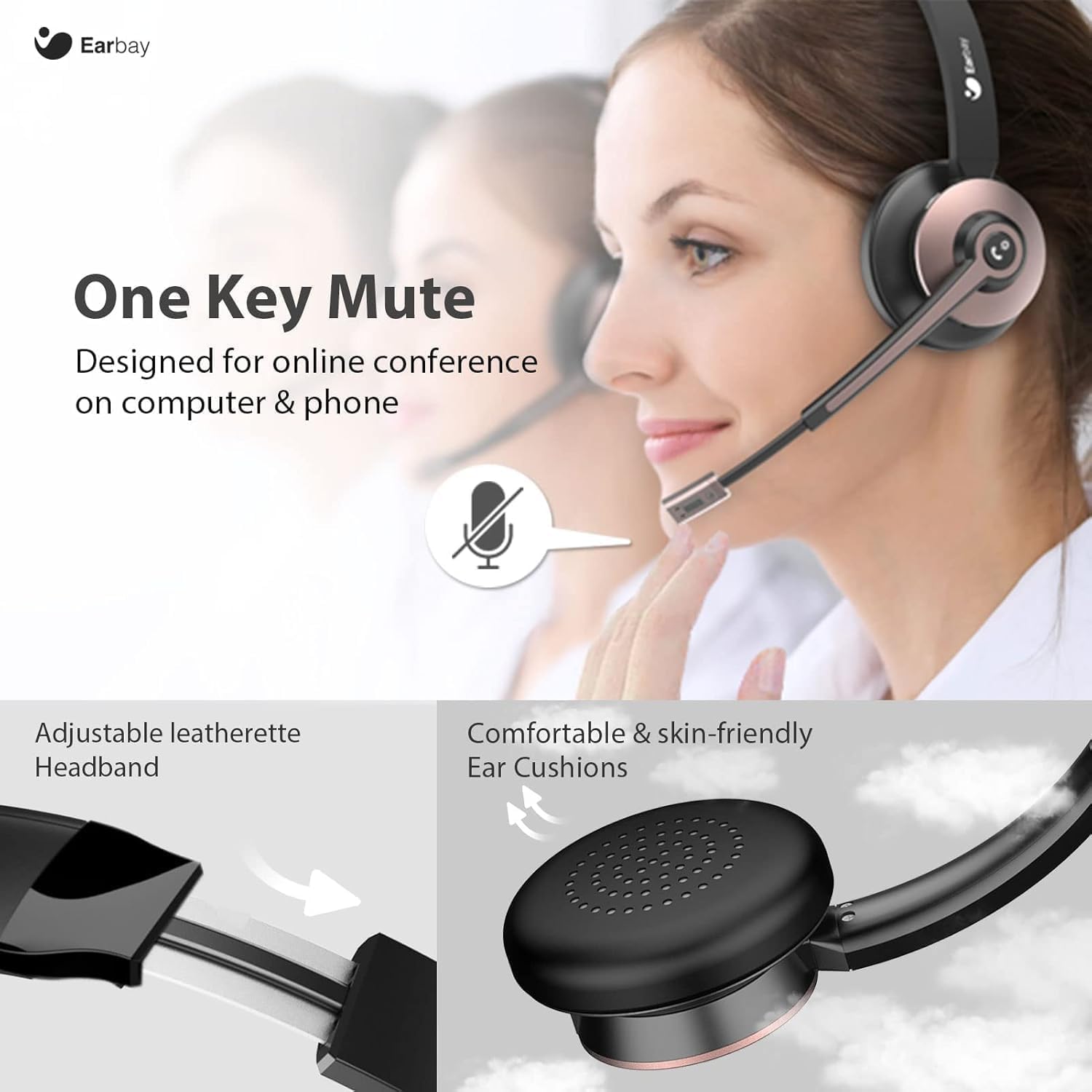 Wireless Headset with Mic, Noi - Noise Cancelling Headphone บทวิจารณ์และราคา