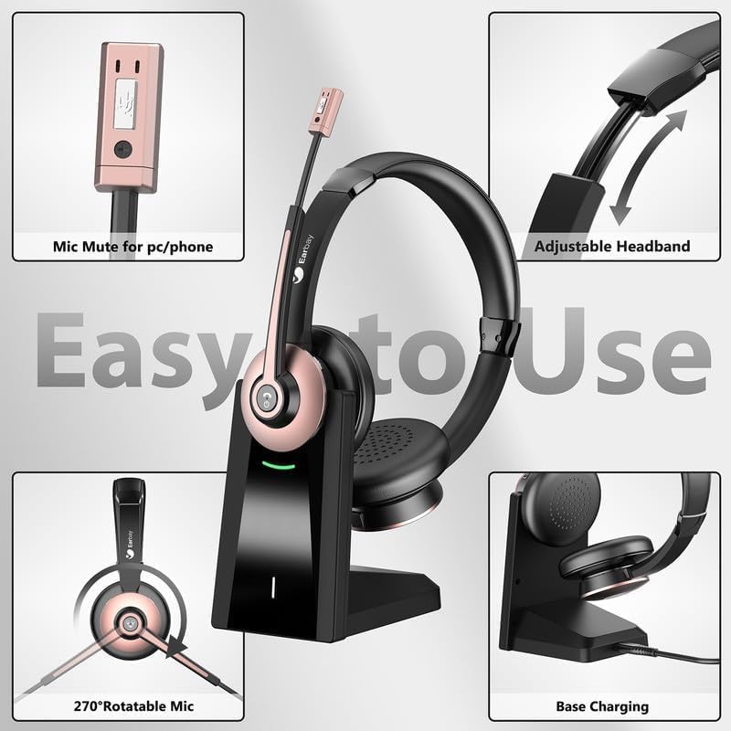 Wireless Headset with Mic, Noi - Noise Cancelling Headphone บทวิจารณ์และราคา