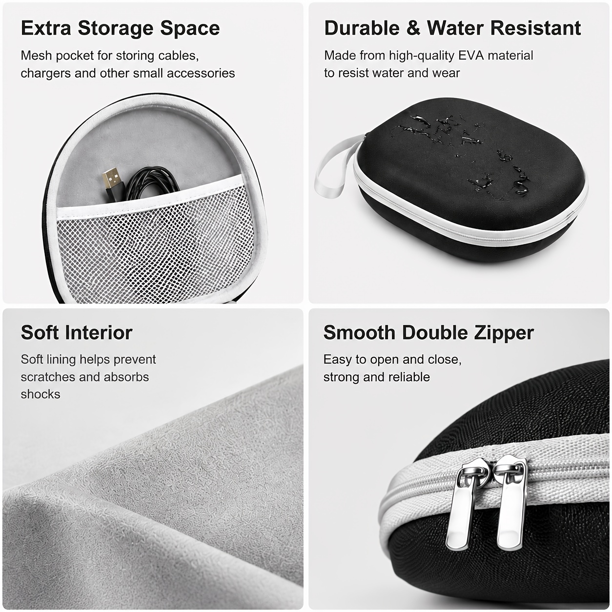 Portable Headphone Storage Cas - Headphone Case Hard บทวิจารณ์และราคา