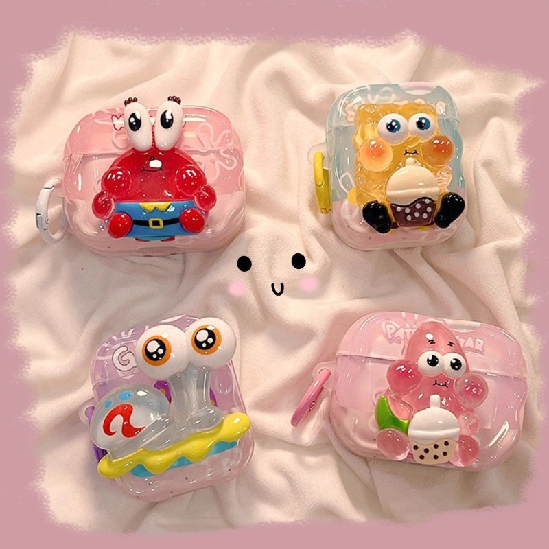 Cute SpongeBob 3D Protective C - Earbuds Charging Case บทวิจารณ์และราคา